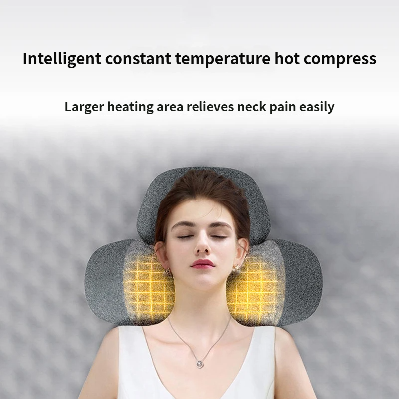 USB-Powered Memory Foam Neck Pillow, Electric Cervical Neck Massage Pillow with 15-Minute Timer - Ergonomic Contoured Sleep Aid Cushion  - Image 5