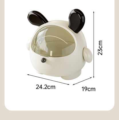 2PCS Yellow-Eared Cute Puppy Desktop Bin with Lid - Mini Trash Can & Storage Organiser - Kawaii Office Decor for Vanity & Home Office  - Image 6