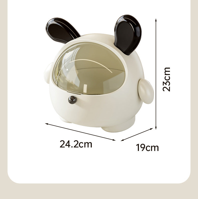 2PCS Yellow-Eared with polka dot Cute Puppy Desktop Bin with Lid - Mini Trash Can & Storage Organiser - Kawaii Office Decor for Vanity & Home Office  - Image 6