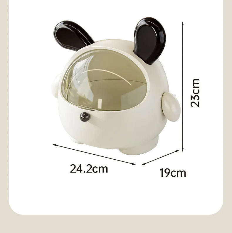 2PCS Pink + Rose red with polka dot Cute Puppy Desktop Bin with Lid - Mini Trash Can & Storage Organiser - Kawaii Office Decor for Vanity & Home Office  - Image 6