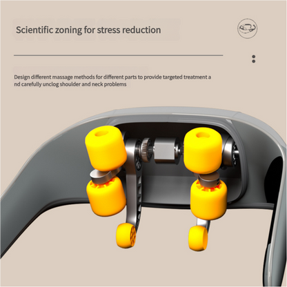 Grey Portable Shiatsu Neck and Shoulder Massager with Heat | Rechargeable 2000mAh Battery - Image 3