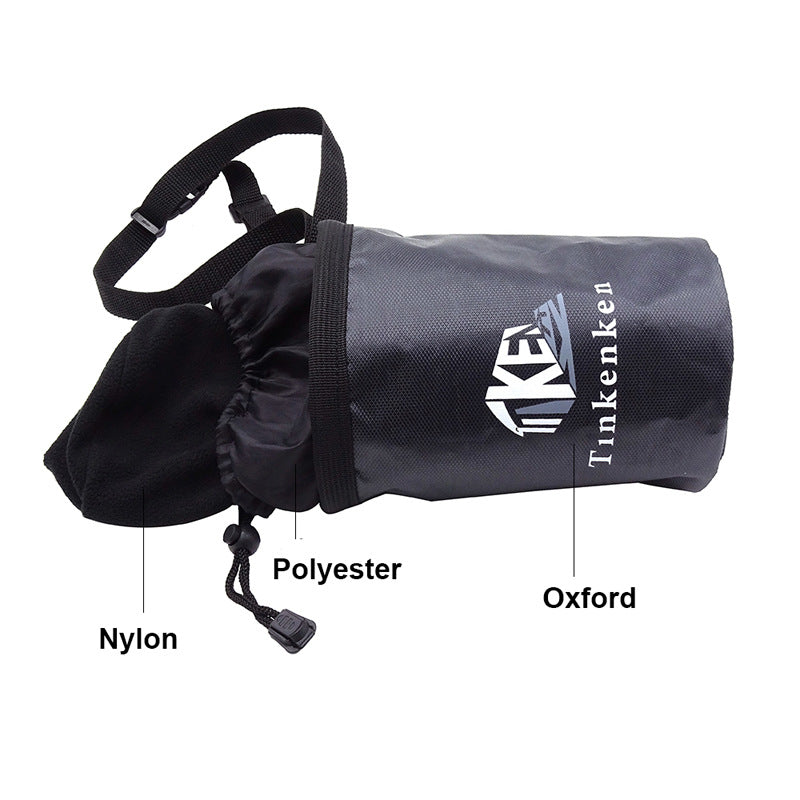 2PCS Black Professional Rock Climbing Gear Bag - 840D Heavy Duty Oxford Cloth Waist Pouch for Mountaineering, Bouldering, and Outdoor Equipment Storage - Image 6