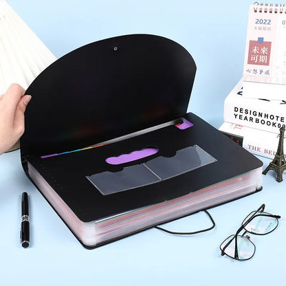 2 PCS A4 Expanding File Folder with Rainbow Interior - 13 Pockets Portable Document Organizer, Accordion Style Business and School File Bag with Elastic Cord Closure - Image 4