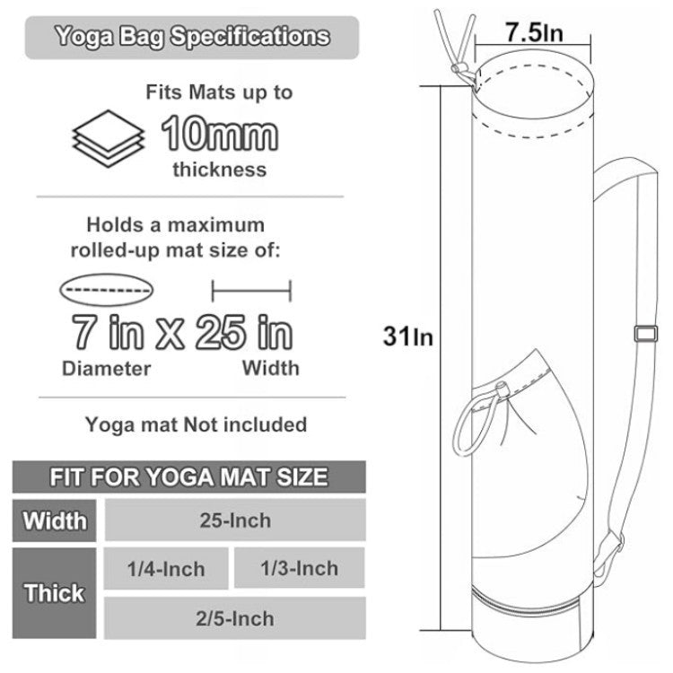 Pink Professional Yoga Mat Carrying Bag - 31 Inch Large Capacity Fitness Storage Pouch with Adjustable Shoulder Strap and Accessory Pocket - Fits Mats up to 10mm Thickness - Image 4
