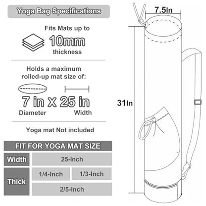 Pink Professional Yoga Mat Carrying Bag - 31 Inch Large Capacity Fitness Storage Pouch with Adjustable Shoulder Strap and Accessory Pocket - Fits Mats up to 10mm Thickness - Image 4