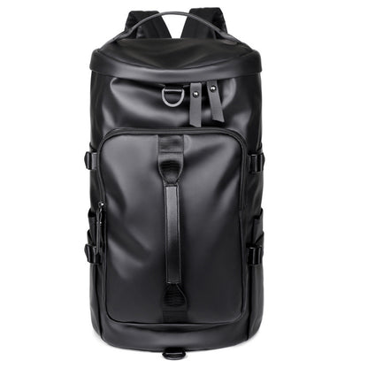 Black Large Capacity Men's Travel Backpack with Shoe Compartment - Water-Resistant Coated Fabric Business Weekender Bag - Casual Duffel Backpack with Dry-Wet Separation for Gym, Hiking, and 14-Inch Laptop