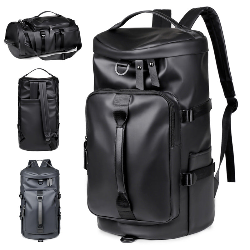 Black Large Capacity Men's Travel Backpack with Shoe Compartment - Water-Resistant Coated Fabric Business Weekender Bag - Casual Duffel Backpack with Dry-Wet Separation for Gym, Hiking, and 14-Inch Laptop - Image 4