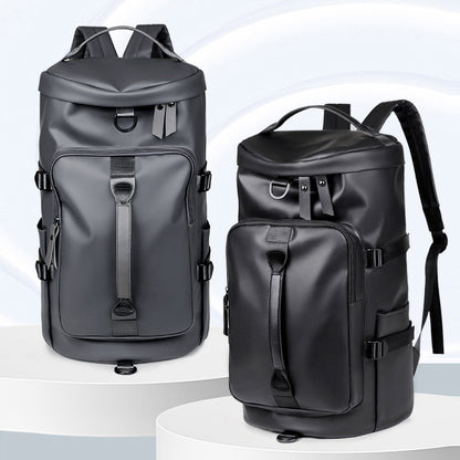 Grey Large Capacity Men's Travel Backpack with Shoe Compartment - Water-Resistant Coated Fabric Business Weekender Bag - Casual Duffel Backpack with Dry-Wet Separation for Gym, Hiking, and 14-Inch Laptop - Image 5