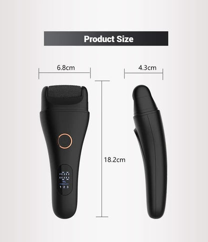 White Professional Electric Foot Callus Remover - Rechargeable Pedicure Tool with 3 Adjustable Speeds, Smart LED Display, and 3 Replaceable Grinding Heads for Smooth Feet - Image 2
