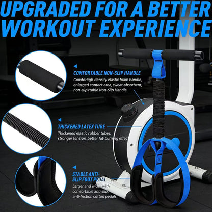 Blue Multifunctional Pedal Resistance Band - Home Fitness Sit-up Assistant with Foot Pedals and Elastic Pull Rope - Full Body Workout Equipment for Abs, Arms, Legs and Glutes - Image 5