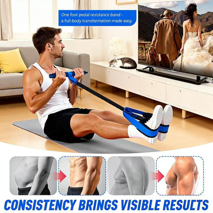 Purple Multifunctional Pedal Resistance Band - Home Fitness Sit-up Assistant with Foot Pedals and Elastic Pull Rope - Full Body Workout Equipment for Abs, Arms, Legs and Glutes - Image 3