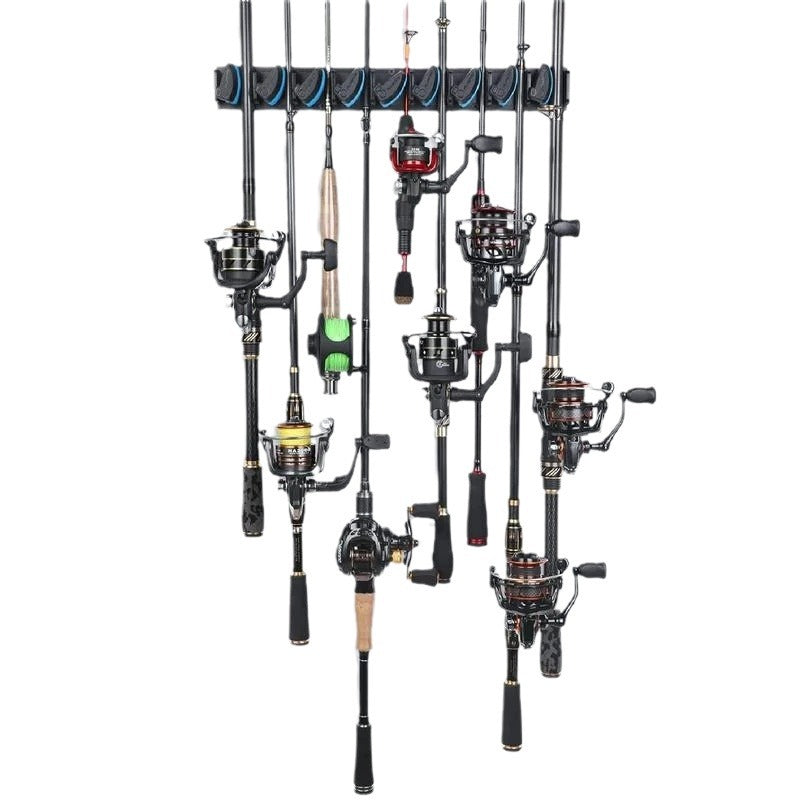 2 Sets Vertical Wall Mounted Fishing Rod Rack - 9-Slot Fishing Pole Holder for Garage, Professional Space-Saving Fishing Gear Storage Organizer with Soft Grip Pads - Image 5