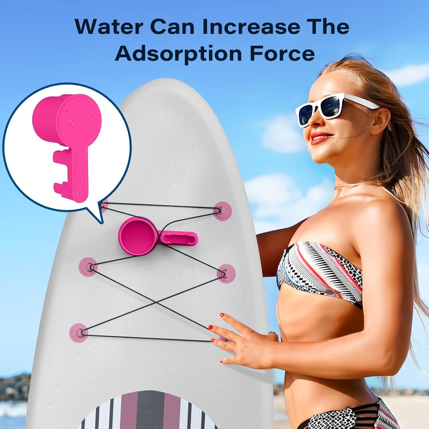 4 PCS Professional Paddle Board Cup Holder and Phone Mount - Universal SUP Kayak Beverage Station with Anti-Spill Design - Multi-Functional Water Sports Accessory for Bungee Deck Rigging - Image 7