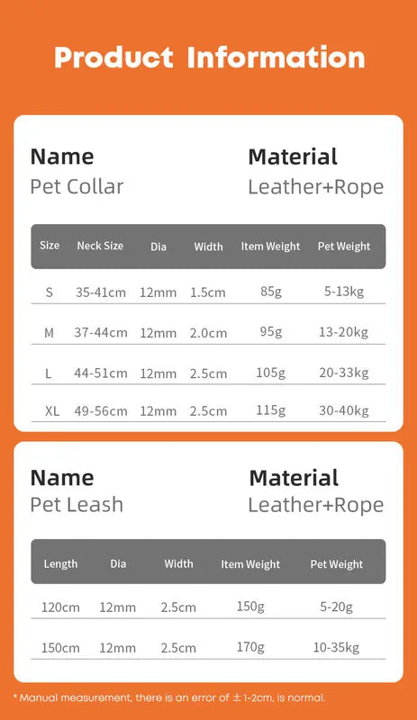 Mint green Hand-Woven Rainbow Cotton Rope Dog Leash and Collar Set - Adjustable Veg-Tanned Leather Trim with Heavy Duty Metal Hardware - 150cm Training Lead and M Size Collar  - Image 7