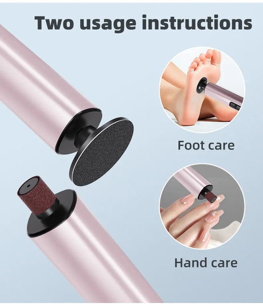 Grey Professional 2-in-1 Electric Foot Callus Remover and Manicure Kit - 9 Speeds Rechargeable Electronic Foot File with LCD Display - Professional Pedicure Tool for Dead Skin and Nail Care - Image 3