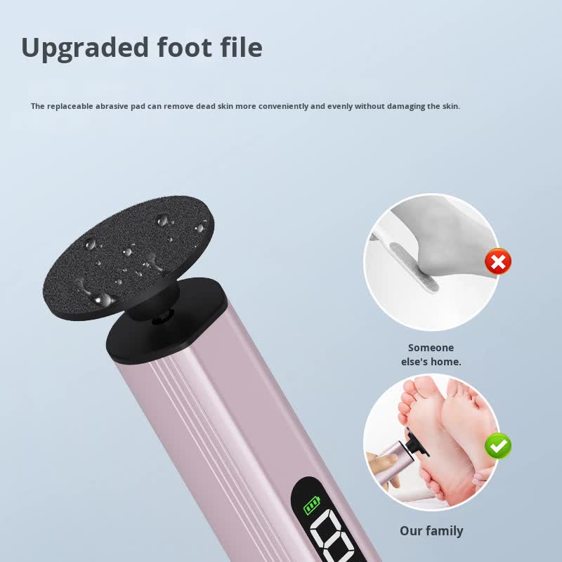 Blue Professional 2-in-1 Electric Foot Callus Remover and Manicure Kit - 9 Speeds Rechargeable Electronic Foot File with LCD Display - Professional Pedicure Tool for Dead Skin and Nail Care - Image 3