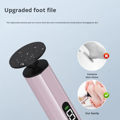 Blue Professional 2-in-1 Electric Foot Callus Remover and Manicure Kit - 9 Speeds Rechargeable Electronic Foot File with LCD Display - Professional Pedicure Tool for Dead Skin and Nail Care - Image 3