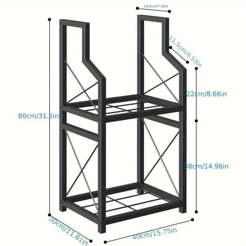 Heavy Duty 2-Tier Firewood Rack - Vertical Log Holder for Indoor Fireplace and Outdoor Fire Pit - Modern Metal Wood Storage Organizer for Camping, Patio, and Living Room - Image 5