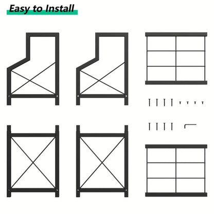 Heavy Duty 2-Tier Firewood Rack - Vertical Log Holder for Indoor Fireplace and Outdoor Fire Pit - Modern Metal Wood Storage Organizer for Camping, Patio, and Living Room - Image 6