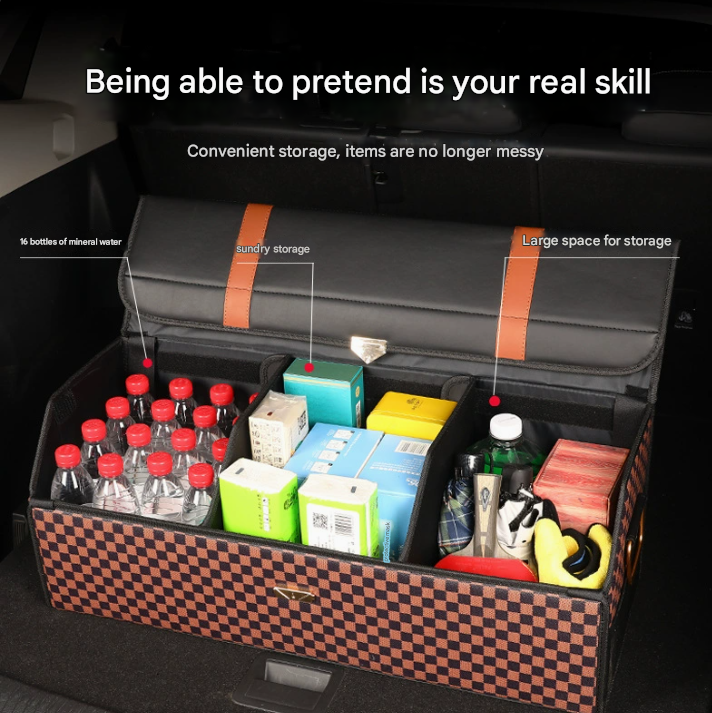 Medium Sized Sporty and Stylish Foldable Car Trunk Storage Box - Large Capacity Insertable Rear Organizer - Image 2