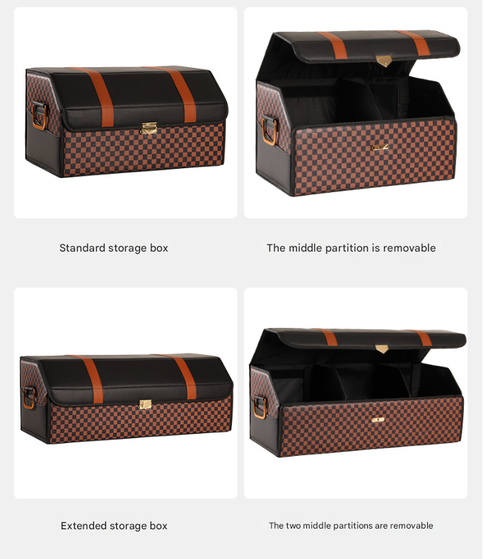Medium Sized Sporty and Stylish Foldable Car Trunk Storage Box - Large Capacity Insertable Rear Organizer - Image 3