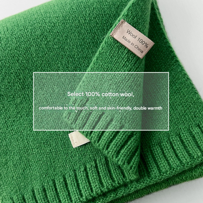 Black Luxurious 100% Wool Scarf for Women and Men - Soft, Warm, and Stylish - Image 2