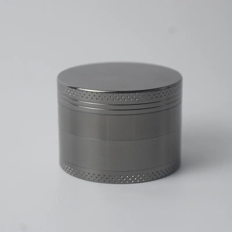 Grey Premium 4-Layer Zinc Alloy Herb Grinder - Magnetic Lid & Fine Grinding, 63mm, 162g