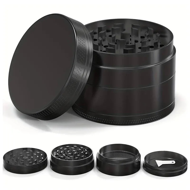 Silver Premium 4-Layer Zinc Alloy Herb Grinder - Magnetic Lid & Fine Grinding, 63mm, 162g - Image 2