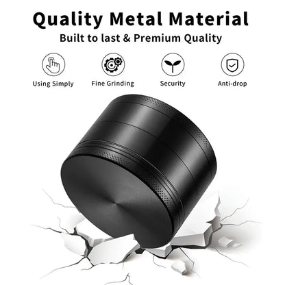 Silver Premium 4-Layer Zinc Alloy Herb Grinder - Magnetic Lid & Fine Grinding, 63mm, 162g - Image 4