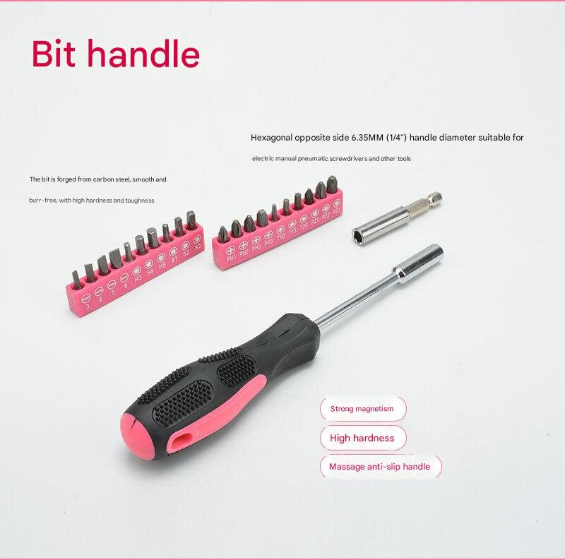 39-Piece Home Tool Kit - Pink Carbon Steel Hardware Set - Image 5