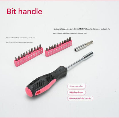 39-Piece Home Tool Kit - Pink Carbon Steel Hardware Set - Image 5