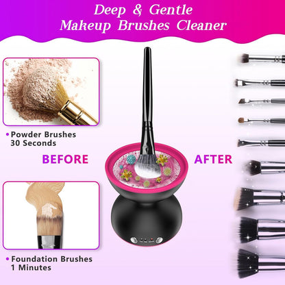 Black Electric Makeup Brush Cleaner - Fast & Deep Cleaning, USB Powered - Image 5