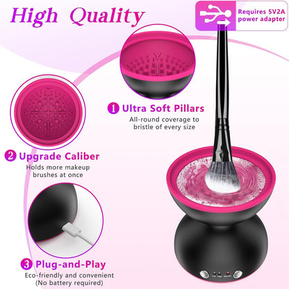 Black Electric Makeup Brush Cleaner - Fast & Deep Cleaning, USB Powered - Image 7
