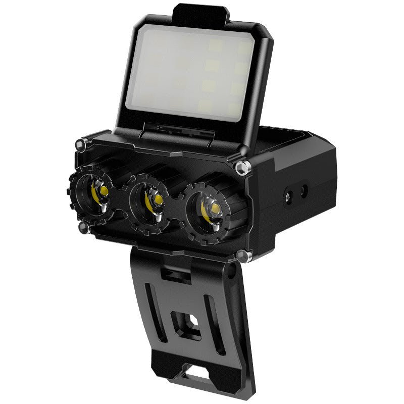 Black Rechargeable LED Headlight -  Cap Light, Long Lasting Camping Light