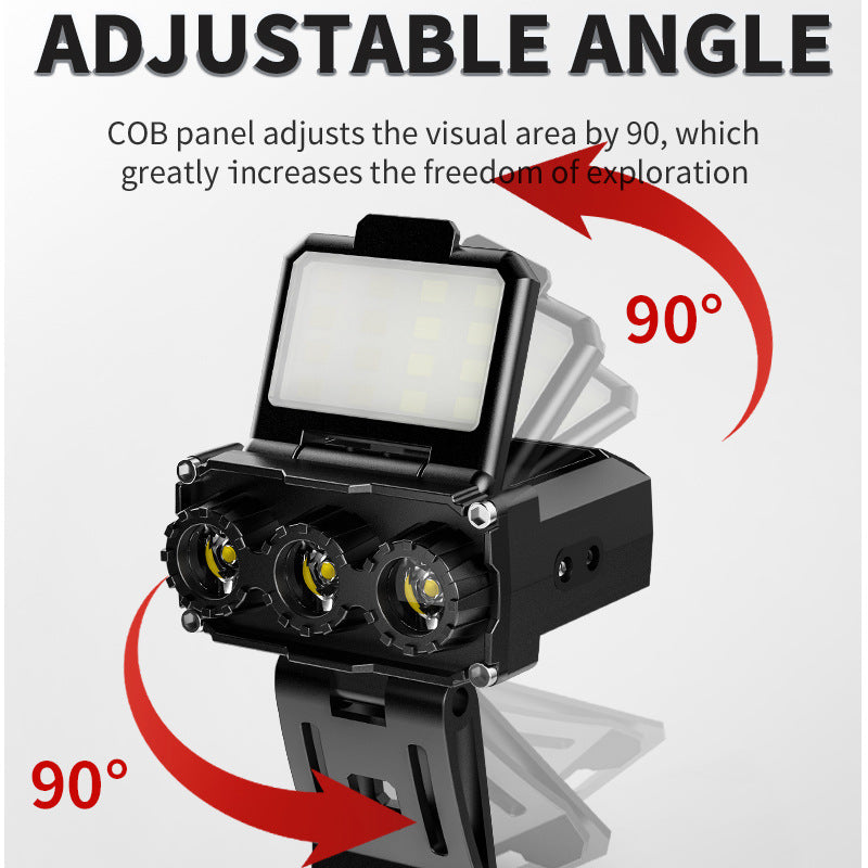 Black Rechargeable LED Headlight -  Cap Light, Long Lasting Camping Light - Image 3