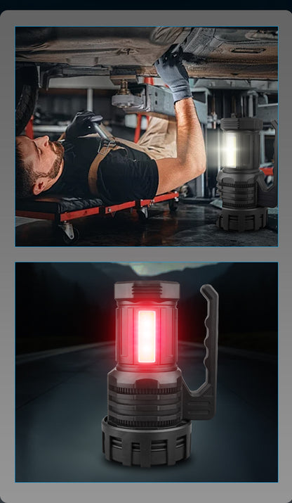 Black LED Searchlight - Rechargeable Handheld Spotlight, 500m Range, Long Lasting - Image 6