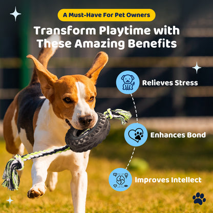 Blue Interactive Tire Rope Dog Toy - Heavy Duty Chew Toy for Dental Health & Play - Image 4