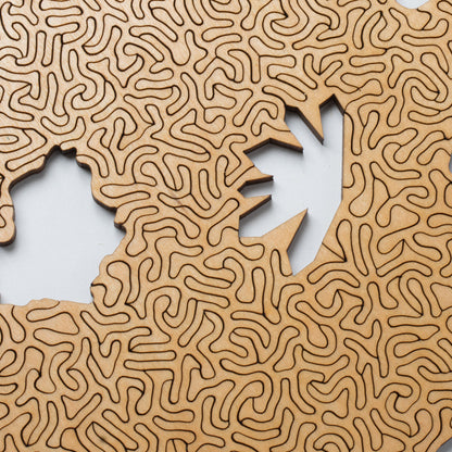 Red Algorithmic Agate Jigsaw Puzzle - 164 Unique Wooden Pieces - Image 4