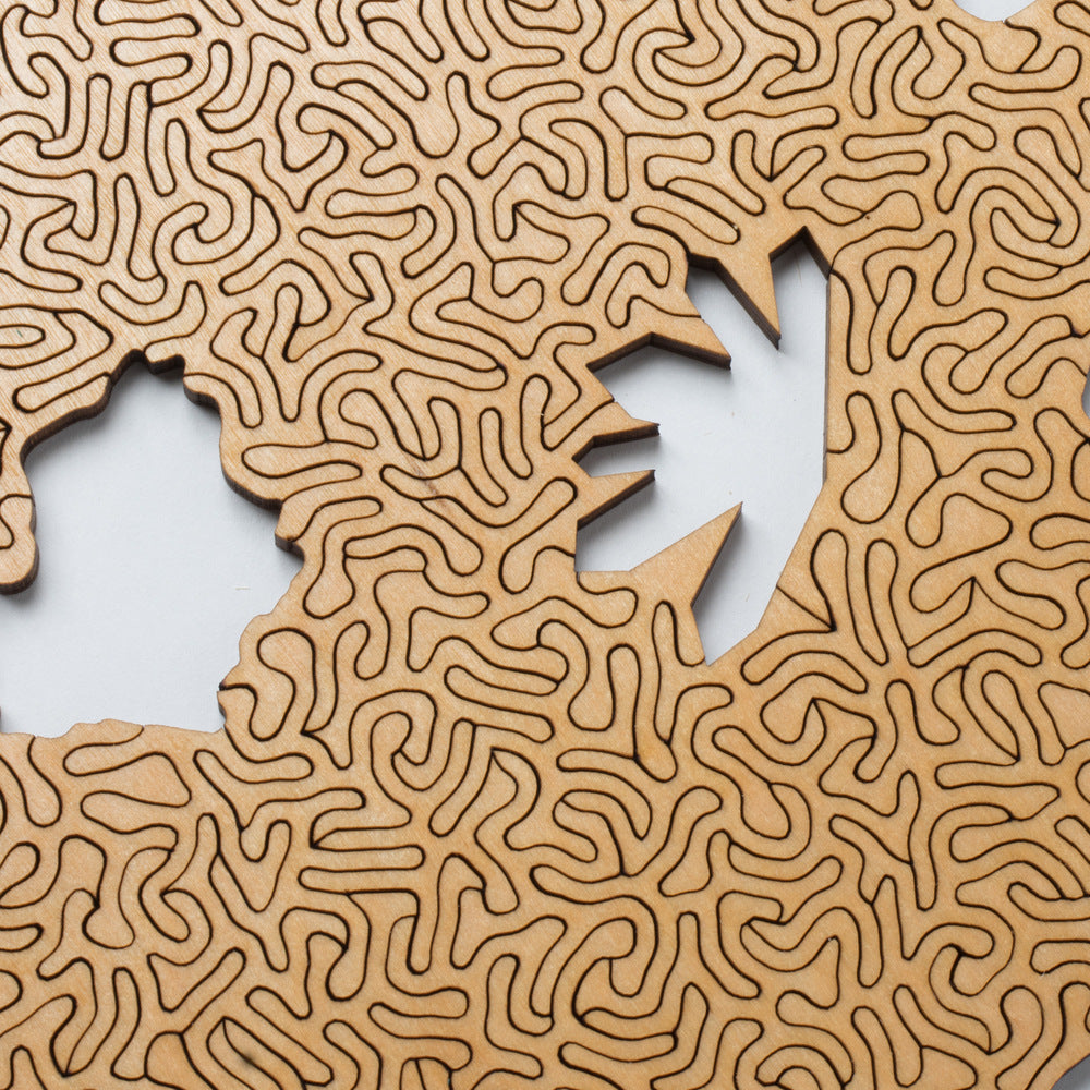 Black and Red Algorithmic Agate Jigsaw Puzzle - 164 Unique Wooden Pieces - Image 3