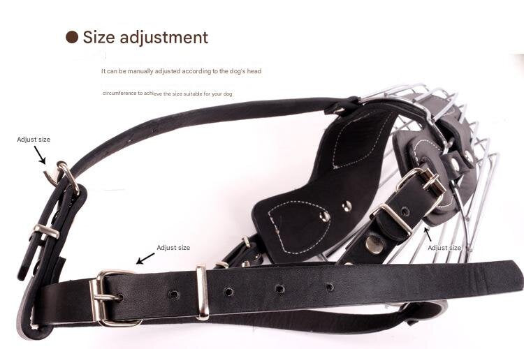 Black Metal Basket Dog Muzzle - Anti-Bite & Anti-Barking - XL - Image 2