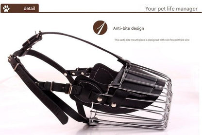 Black Metal Basket Dog Muzzle - Anti-Bite & Anti-Barking - XL - Image 3