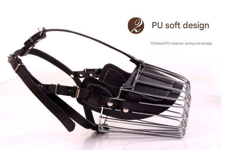 Black Metal Basket Dog Muzzle - Anti-Bite & Anti-Barking - XL - Image 4
