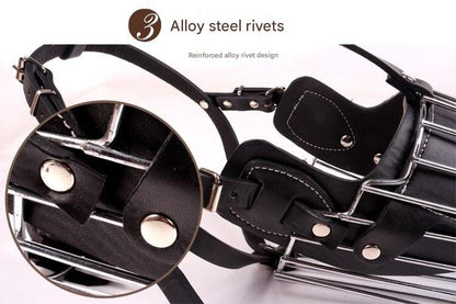 Black Metal Basket Dog Muzzle - Anti-Bite & Anti-Barking - XL - Image 5