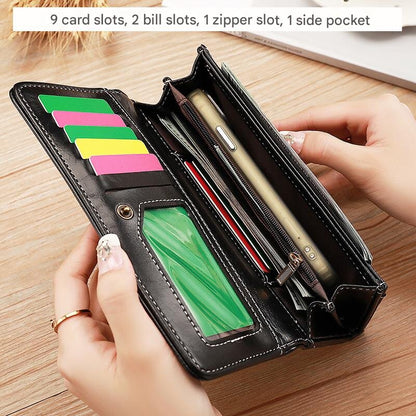 Pink Classic Long Bifold Wallet for Women - Large Capacity Card Holder - Image 2