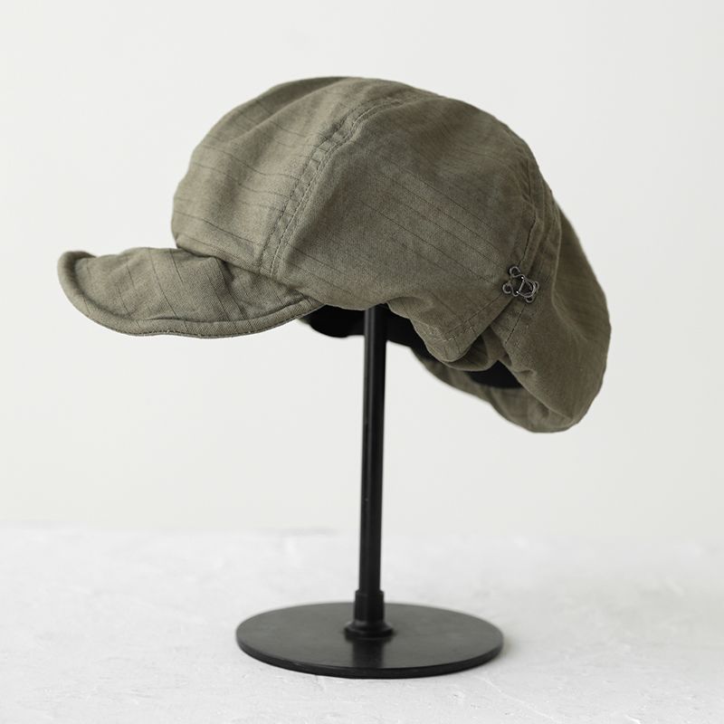 Harajuku Green Women's Vintage Style Baker Boy Cap - Soft Cotton Linen Blend - Image 3