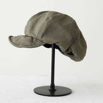 Harajuku Green Women's Vintage Style Baker Boy Cap - Soft Cotton Linen Blend - Image 3