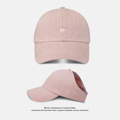 Pink Stylish Ponytail Opening Baseball Cap - Have a Nice Day" Embroidery" - Image 2