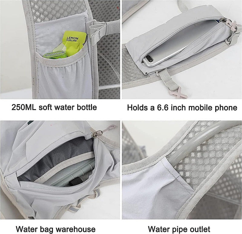 Black Lightweight Hydration Vest Pack - Breathable Running & Cycling Backpack - Image 3