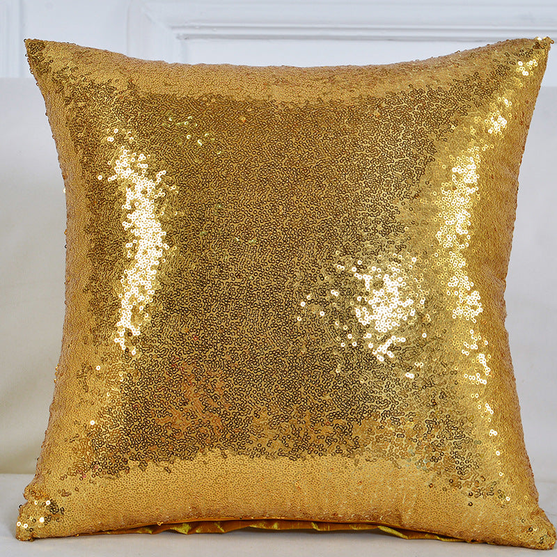 Shiny Sequin Pillowcase - Single-sided gorgeous pillowcase  (Gold pair: 45x45cm) - Image 3