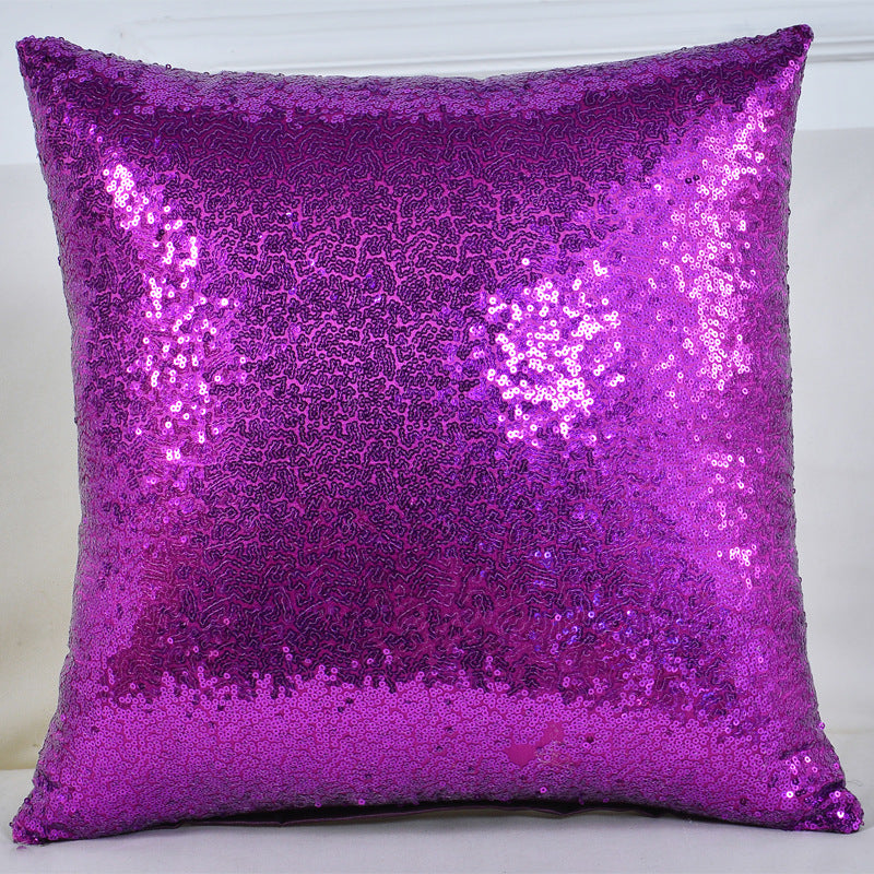 Shiny Sequin Pillowcase - Single-sided gorgeous pillowcase  (Purple pair: 45x45cm) - Image 2